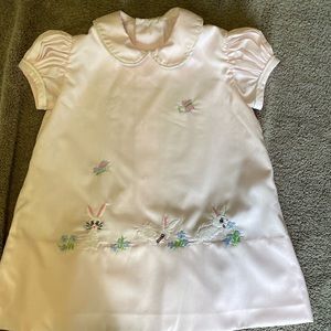 Hand embroidered Easter bunny dress.